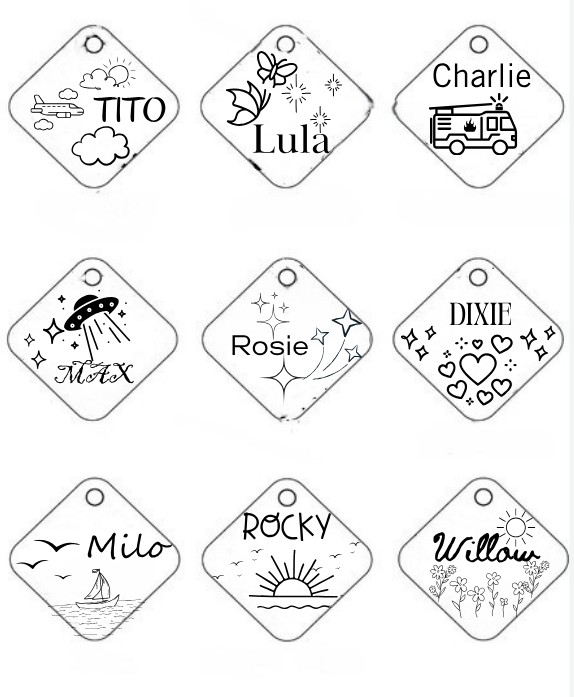 Personalized Pet ID Tag - Engraved Double-Sided Diamond