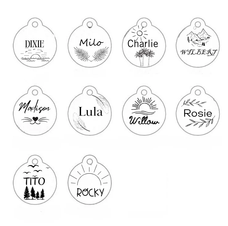 Personalized Pet ID Tag - Engraved Double Sided Round