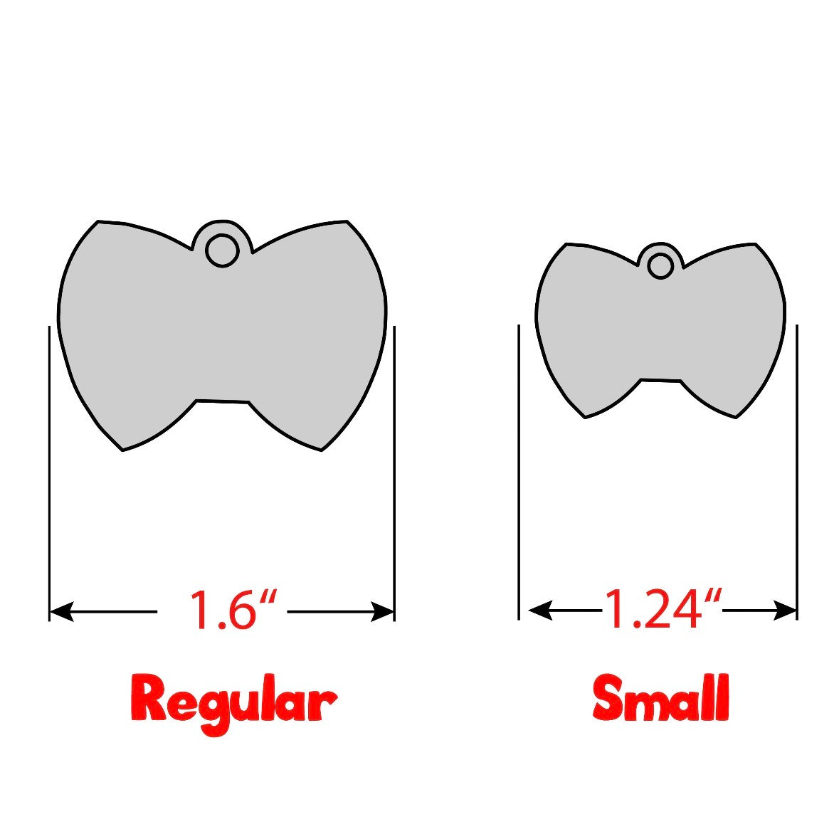 Personalized Pet ID Tag - Engraved Double Sided Bow