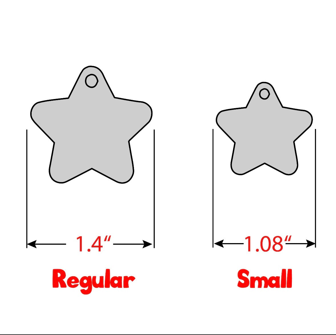 Personalized Pet ID Tag - Engraved Double Sided Star