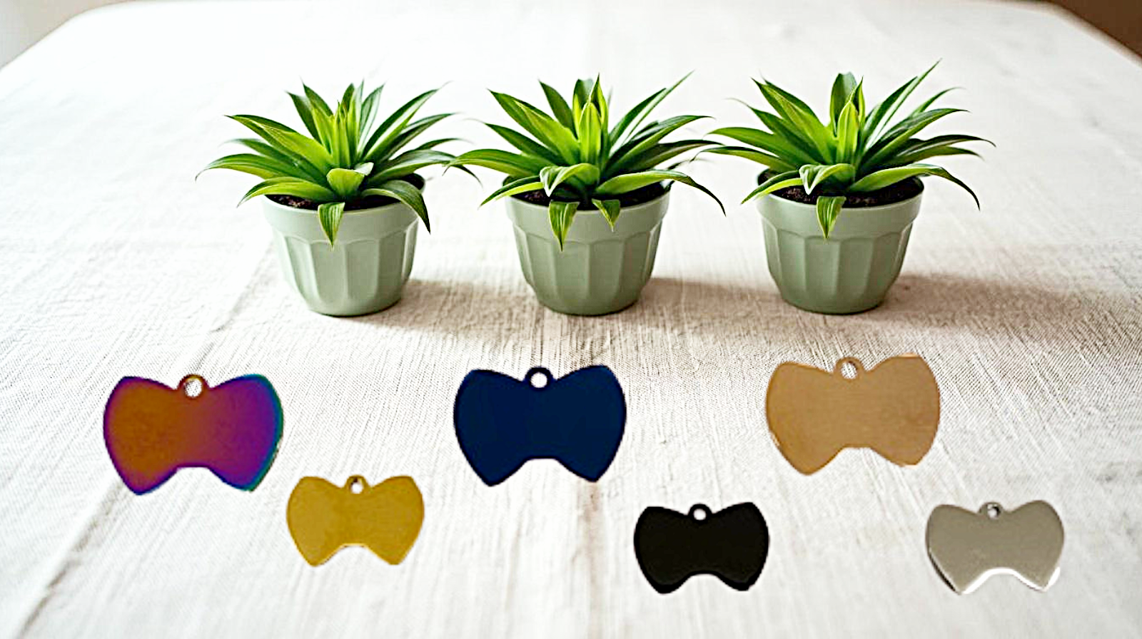 Personalized Pet ID Tag - Engraved Double Sided Bow