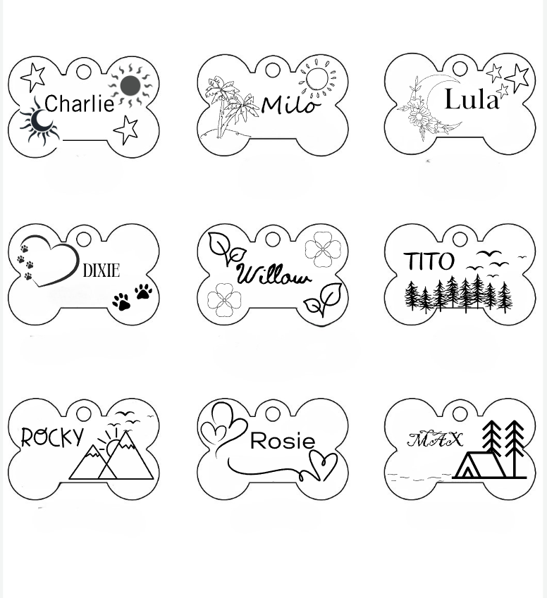Personalized Pet ID Tag - Engraved Double Sided Bone